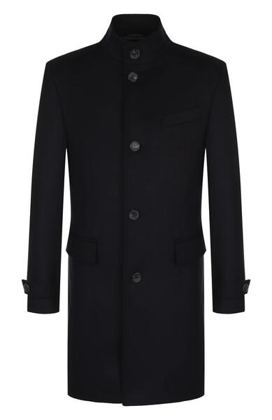 Однобортное пальто из смеси шерсти и кашемира с воротником-стойкой Boss Orange 4174925