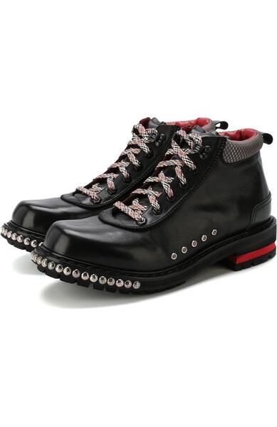 Кожаные ботинки с отделкой Alexander McQueen 4179517