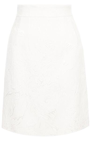 Однотонная мини-юбка из смеси хлопка и вискозы Dolce&Gabbana 4137748