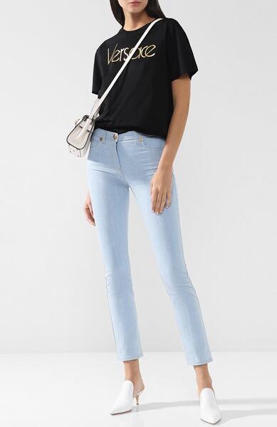 Однотонные джинсы прямого кроя Versace 4032321