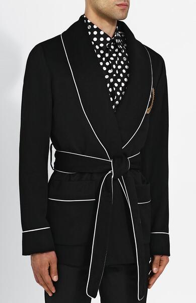 Кашемировый пиджак с поясом и шалевыми лацканами Dolce&Gabbana 3987654