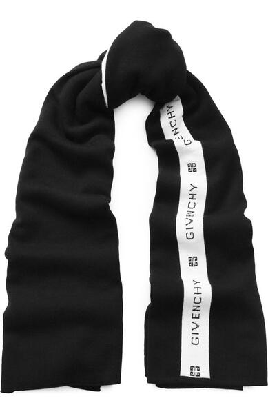 Шерстяной шарф с логотипом бренда Givenchy 3870173