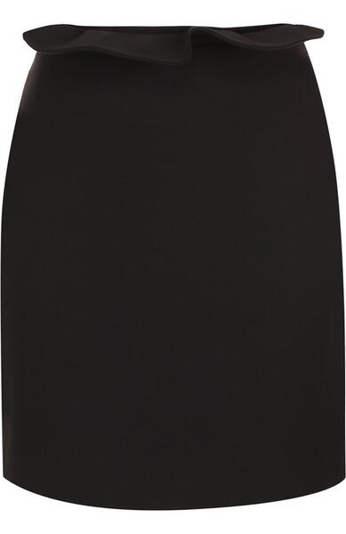 Однотонная мини-юбка из смеси шерсти и шелка Valentino 3847437
