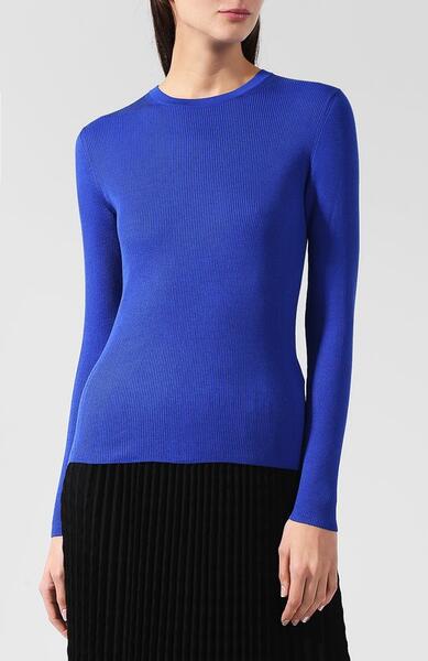 Однотонный шелковый пуловер с круглым вырезом Ralph Lauren 4113962