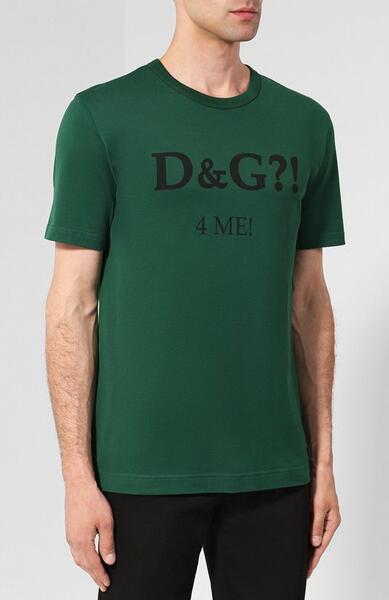 Хлопковая футболка с принтом Dolce&Gabbana 3985372