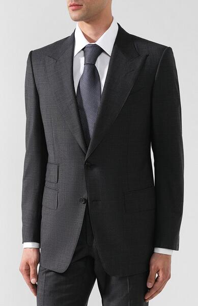 Шерстяной костюм с пиджаком на двух пуговицах Tom Ford 3967578