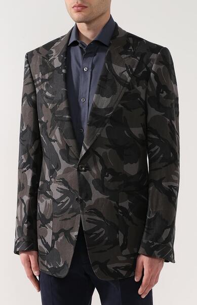 Однобортный льняной пиджак Tom Ford 3865875