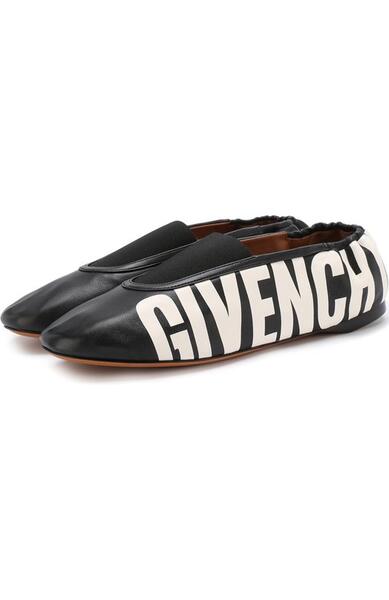 Кожаные балетки с логотипом бренда Givenchy 3813984