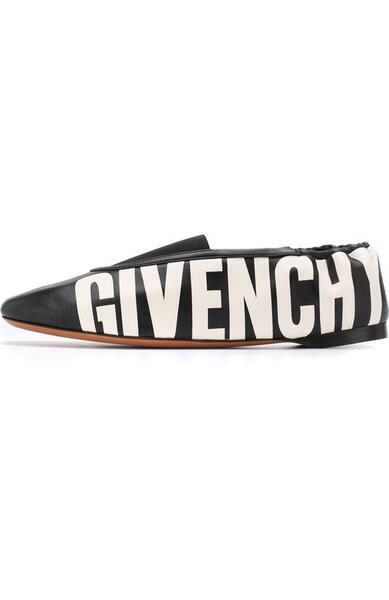 Кожаные балетки с логотипом бренда Givenchy 3813984