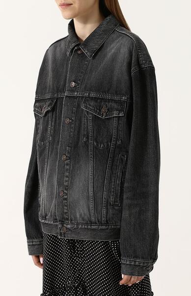 Джинсовая куртка свободного кроя с потертостями Balenciaga 3700682