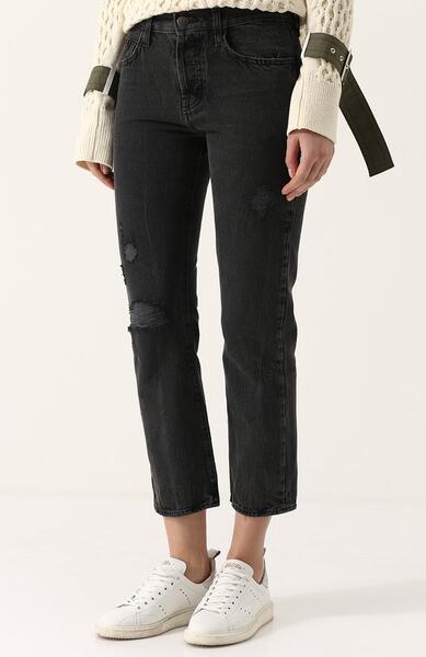 Укороченные джинсы с потертостями Current Elliott 3696867