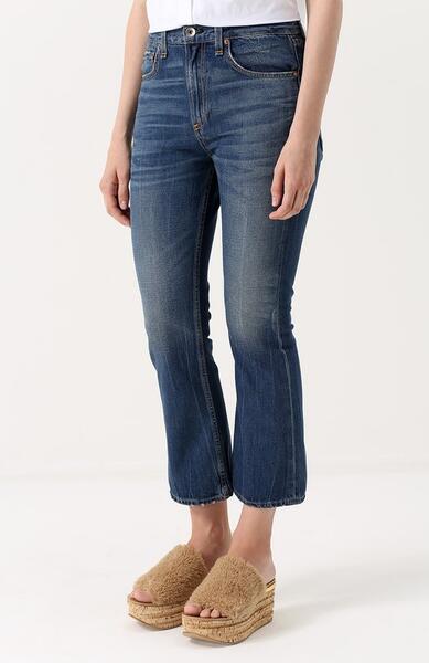 Укороченные расклешенные джинсы с потертостями Rag&Bone 2213056