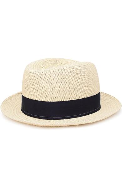 Соломенная шляпа-федора с лентой Giorgio Armani 2012978