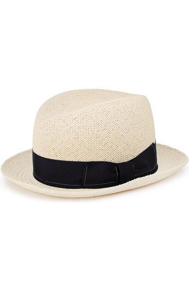 Соломенная шляпа-федора с лентой Giorgio Armani 2012978