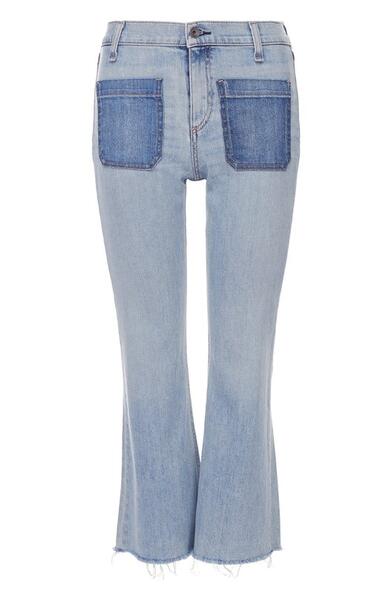Укороченные расклешенные джинсы с бахромой Rag&Bone 1882527