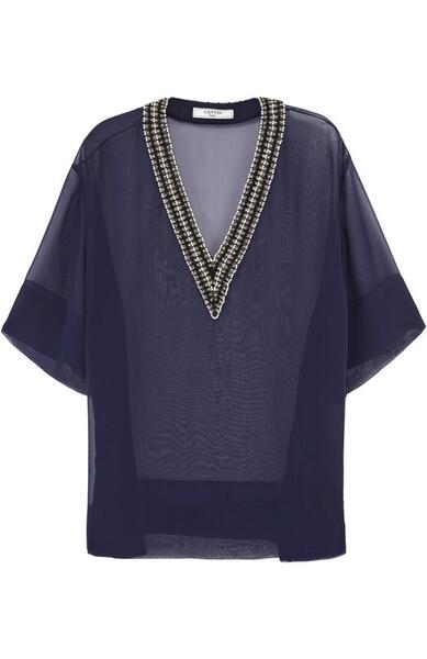 Полупрозрачная блуза с декорированным вырезом Lanvin 2114345
