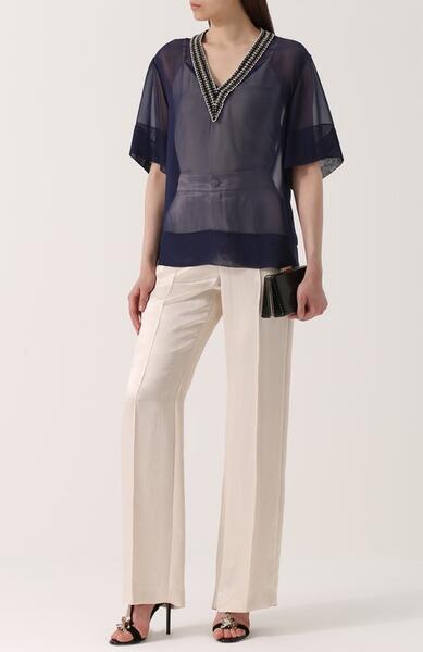 Полупрозрачная блуза с декорированным вырезом Lanvin 2114345