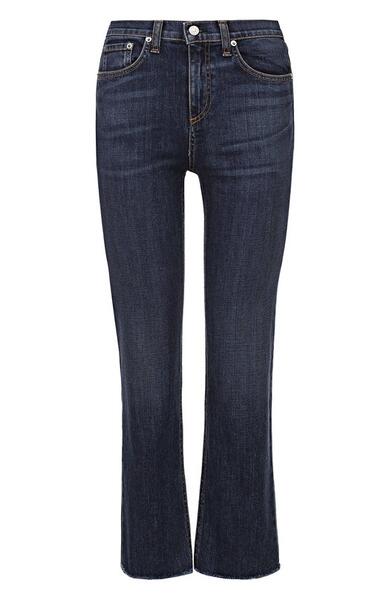 Укороченные джинсы с завышенной талией и потертостями Rag&Bone 1949808