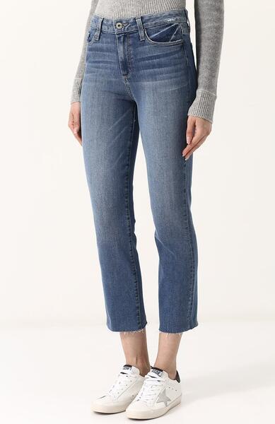 Укороченные джинсы прямого кроя с потертостями PAIGE 3314163