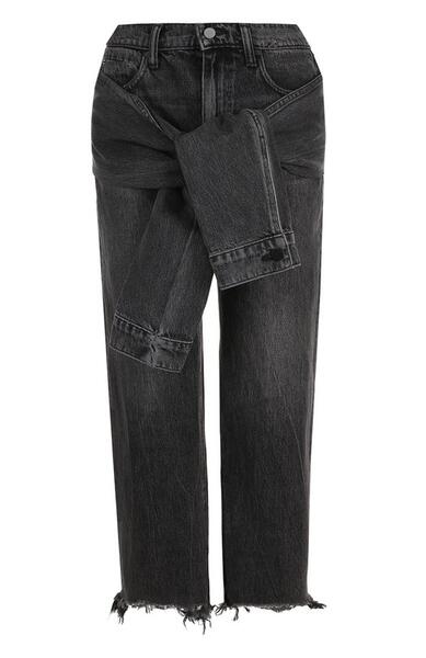 Укороченные джинсы с потертостями Denim X Alexander Wang 3566037