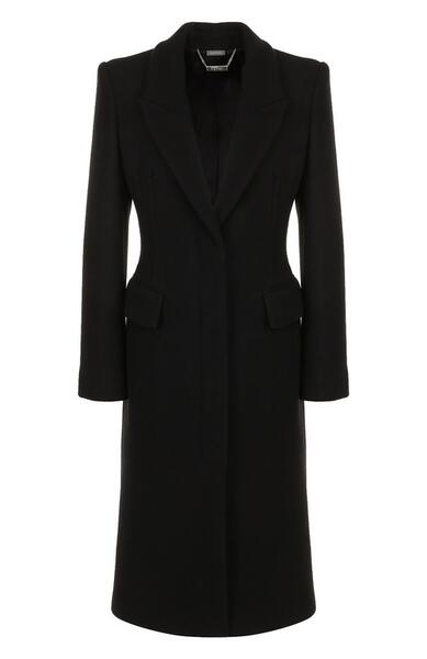 Приталенное пальто из смеси шести и кашемира Alexander McQueen 3564378
