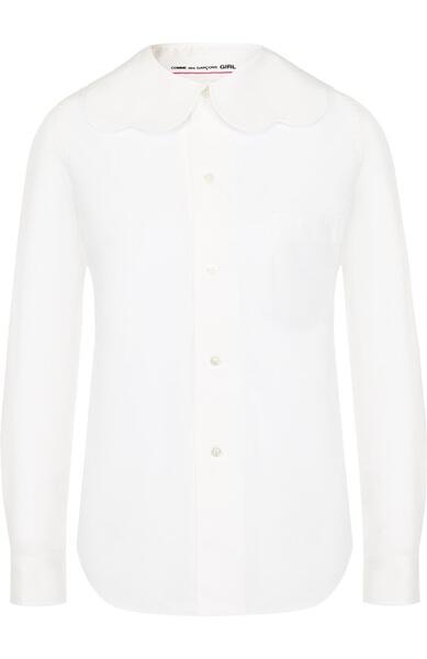 Однотонная хлопковая блуза свободного кроя Comme des Garcons GIRL 3523652