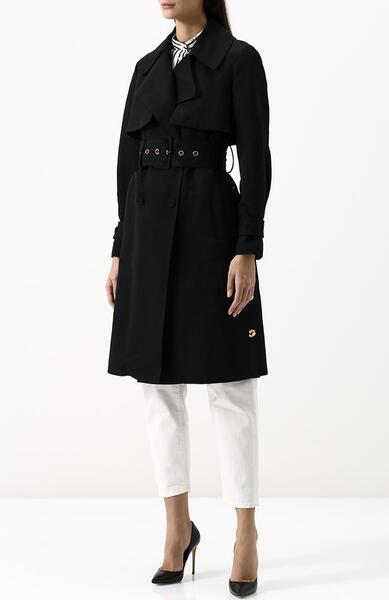 Однотонное пальто с поясом и погонами Roberto Cavalli 3478110