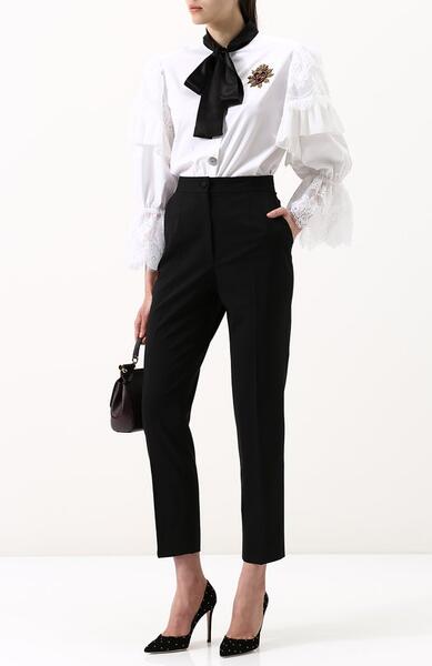Укороченные шерстяные брюки со стрелками Dolce&Gabbana 3463515
