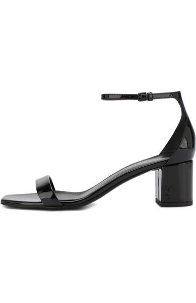 Лаковые босоножки Loulou на устойчивом каблуке Yves Saint Laurent 2869080