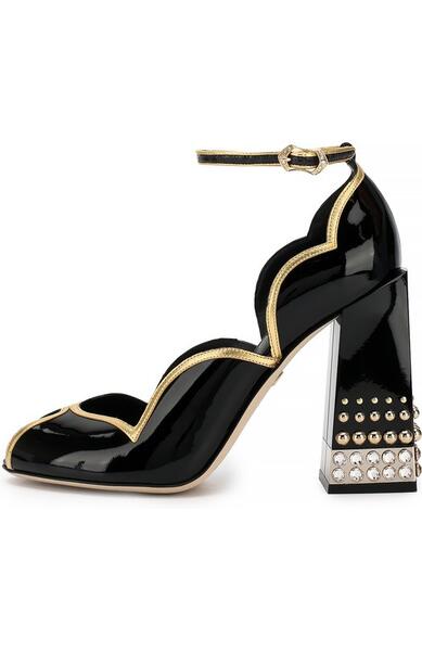 Лаковые туфли Bette на декорированном каблуке Dolce&Gabbana 3238227