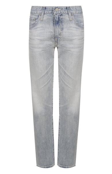 Укороченные джинсы прямого кроя с потертостями AG 3139905