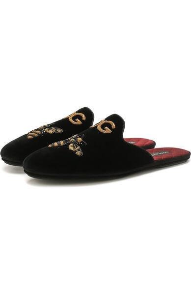 Домашние текстильные туфли Young Pope с вышивкой Dolce&Gabbana 3060455