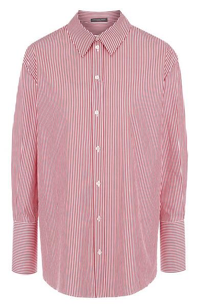 Хлопковая блуза свободного кроя в полоску Alexander McQueen 2942316