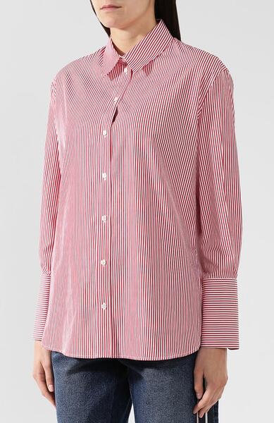 Хлопковая блуза свободного кроя в полоску Alexander McQueen 2942316
