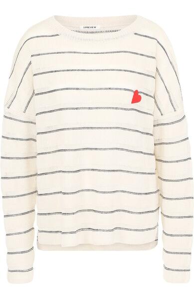 Льняной пуловер свободного кроя с круглым вырезом 5PREVIEW 2949750