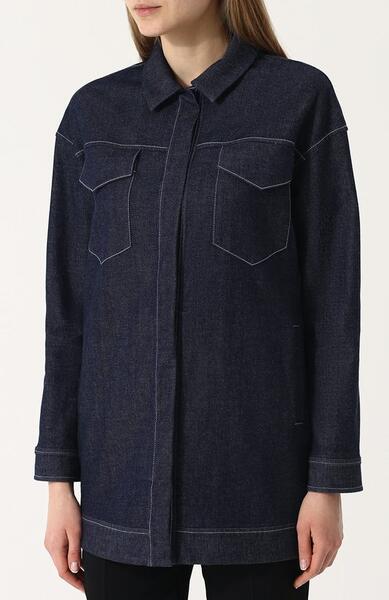 Джинсовая куртка свободного кроя с контрастной прострочкой Loro Piana 2946880