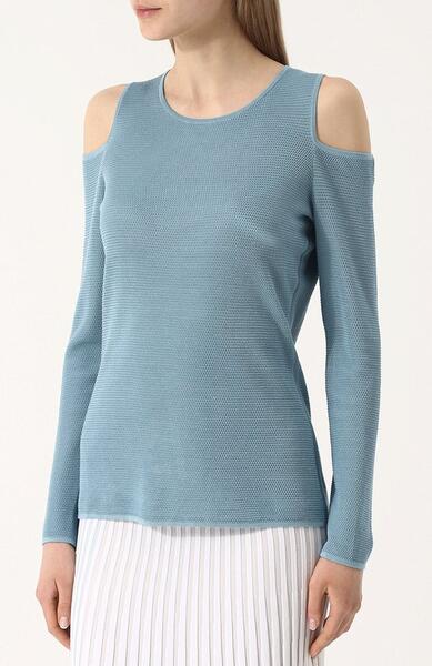 Шелковый пуловер с разрезами на плечах TSE 2950576