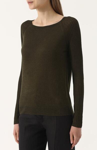 Однотонный пуловер из смеси льна и шелка Loro Piana 2946796