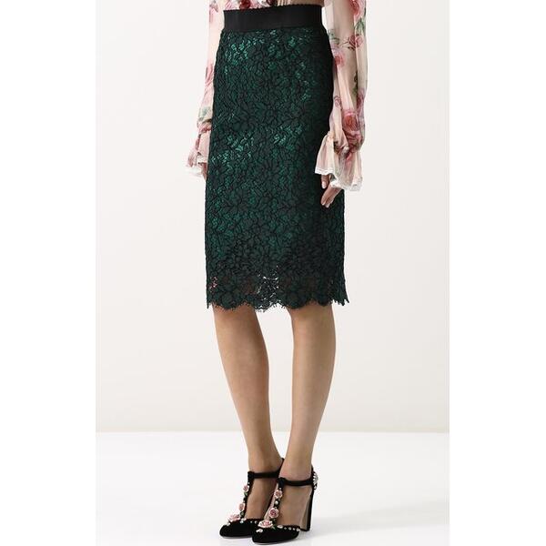 Кружевная юбка-миди с широким поясом Dolce&Gabbana 2942883