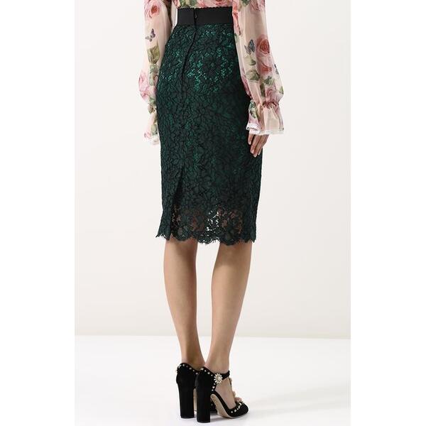 Кружевная юбка-миди с широким поясом Dolce&Gabbana 2942883