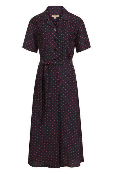 Шелковое платье-рубашка в горох Burberry 2850600
