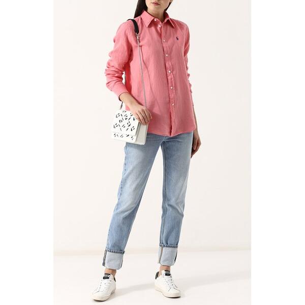 Однотонная льняная блуза свободного кроя Polo Ralph Lauren 3208344
