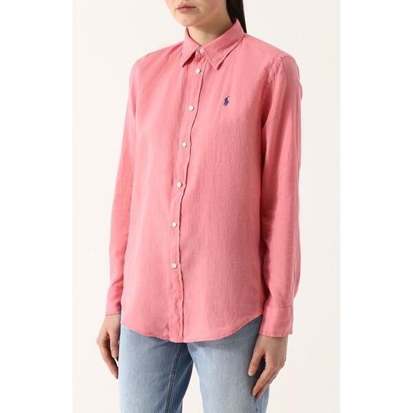 Однотонная льняная блуза свободного кроя Polo Ralph Lauren 3208344