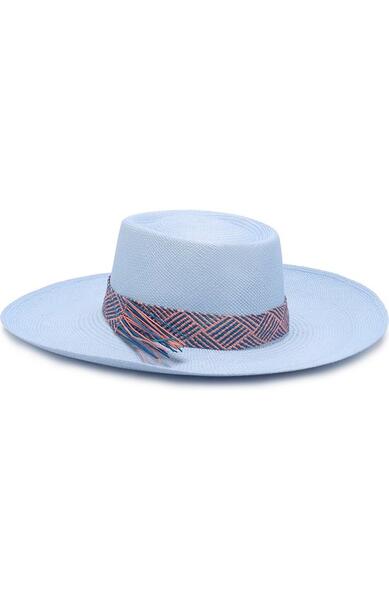 Соломенная шляпа с плетеной лентой Artesano 2721113