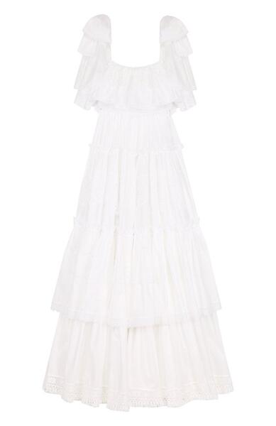 Многоярусное кружевное платье-макси Dolce&Gabbana 2727602
