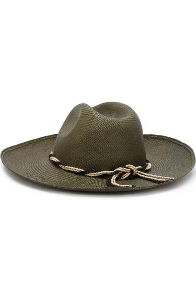 Соломенная шляпа с плетеным ремешком Artesano 2716532