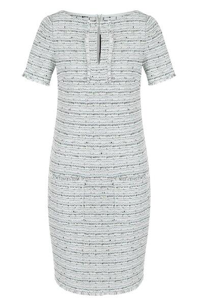 Твидовое мини-платье с вырезом-лодочка St. John 2717104