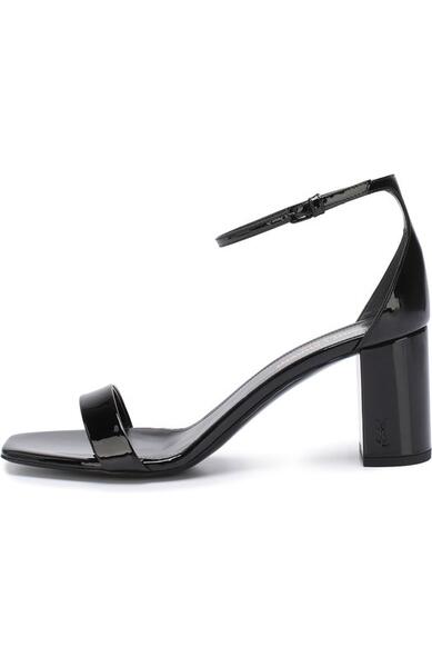 Лаковые босоножки LouLou на устойчивом каблуке Yves Saint Laurent 2676176