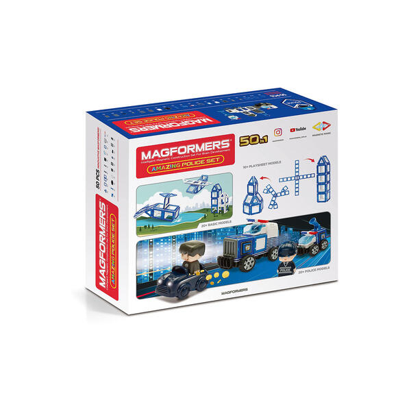 Магнитный конструктор Amazing Police Set Magformers 10989064