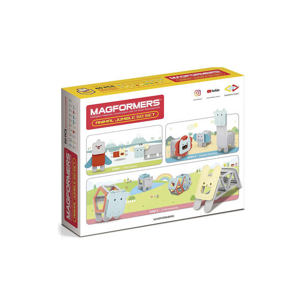 Магнитный конструктор Jumble 60 Set Magformers 10989070